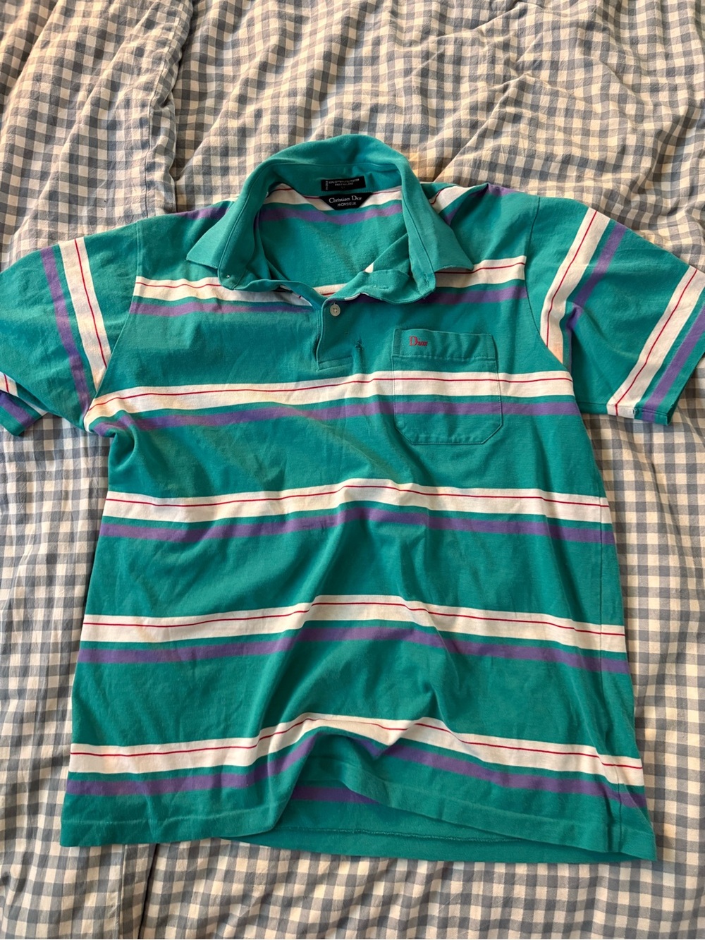 Vintage Christian Dior Monsieur Striped Polo Shirt